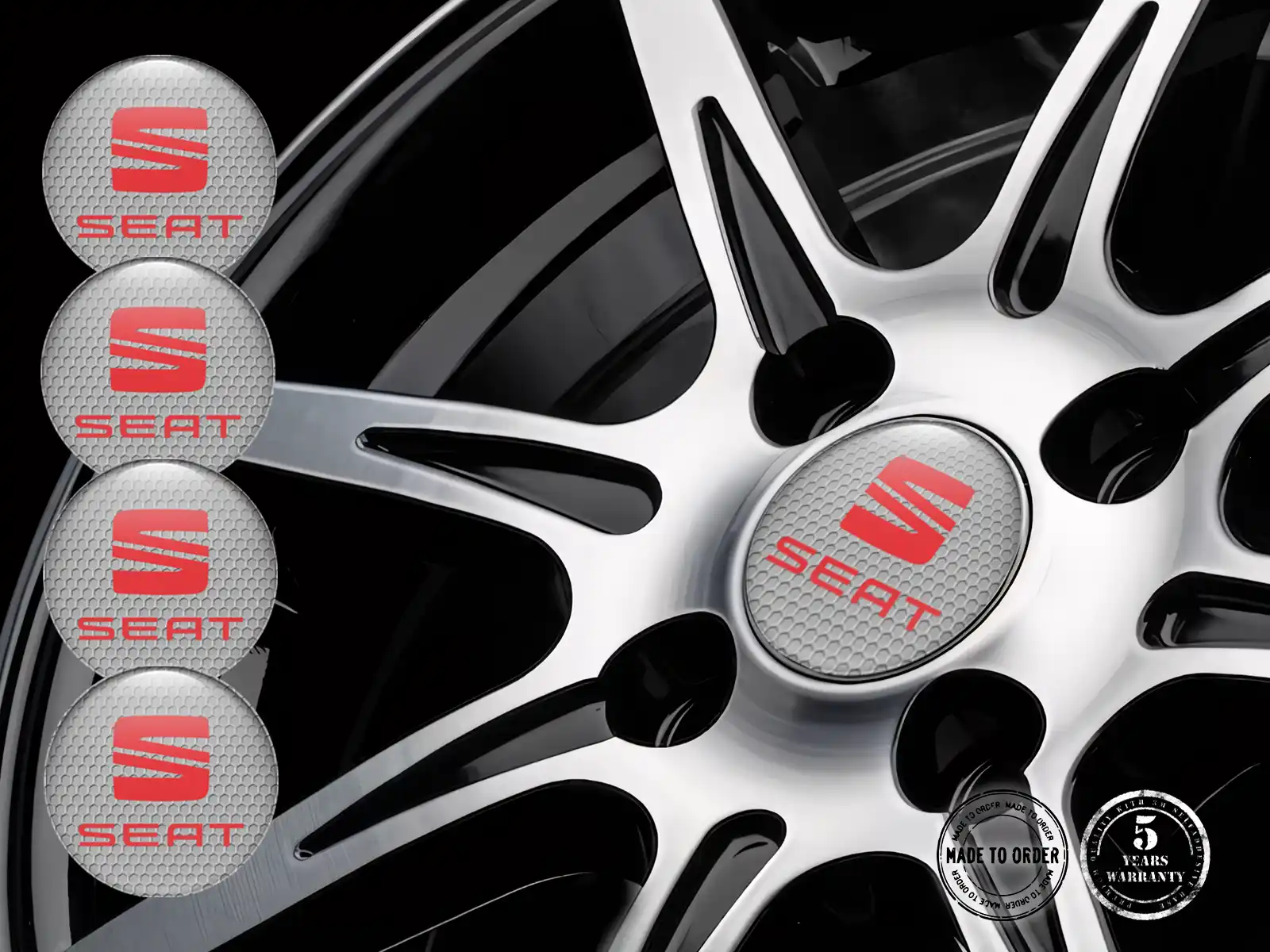 Seat Felgensticker Ausgabe Stilvolle Dome-Logos